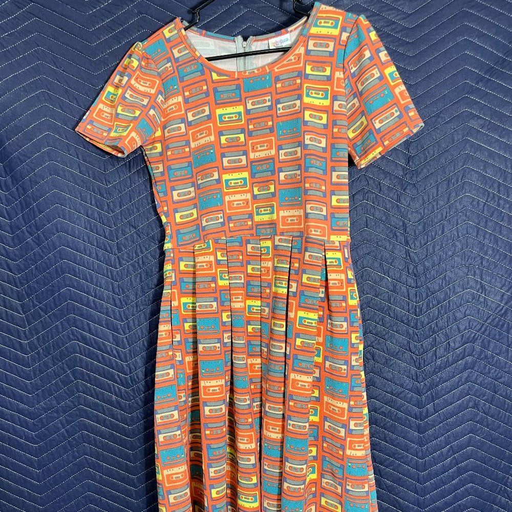 Women's LuLaRoe Midi Graphic Zip-up Dress